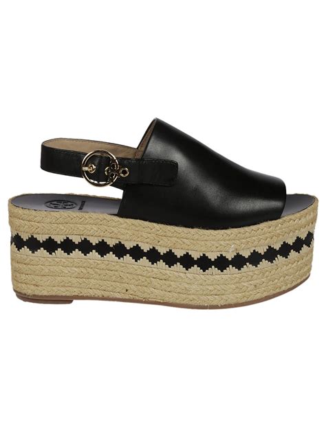 tory burch black platform sandals